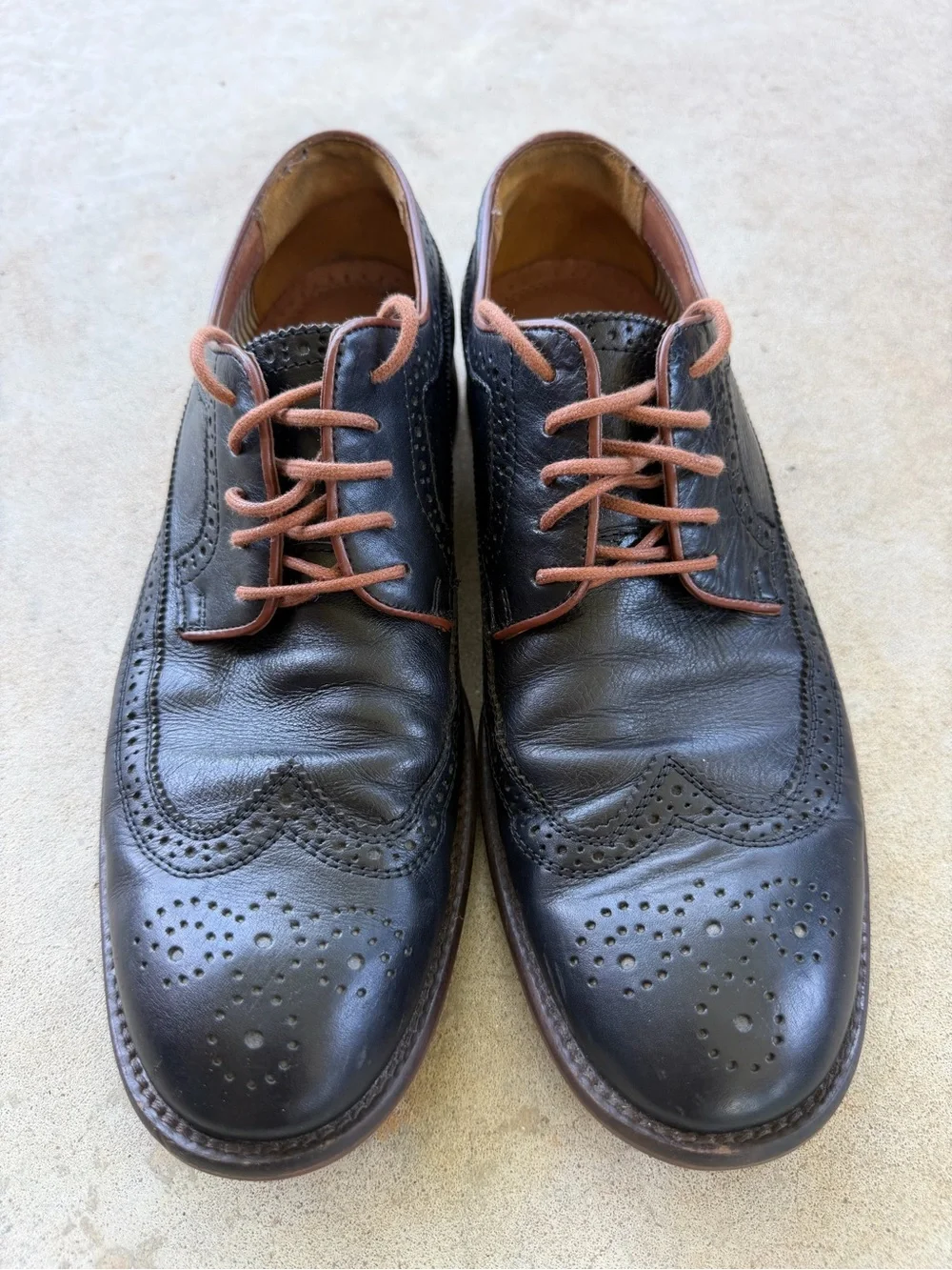 Johnston & Murphy Black Leather Long Wing Derby Men’s Dress Shoes 11.5 M
